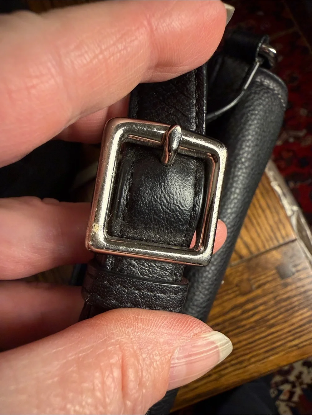 Vintage Coach 2003 Black Pebbled Leather Flap Crossbody Turnlock Bag